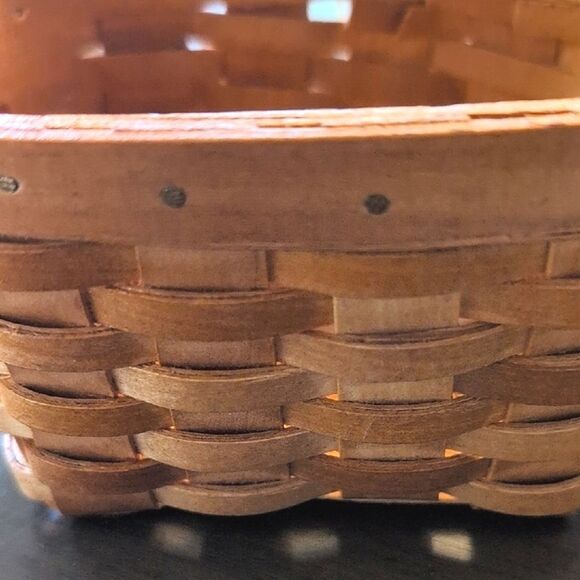 Brown Woven Basket with Handle and Rim Accents - Picture 7 of 9